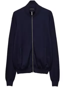 Кашемировый кардиган на молнии Prada, синий