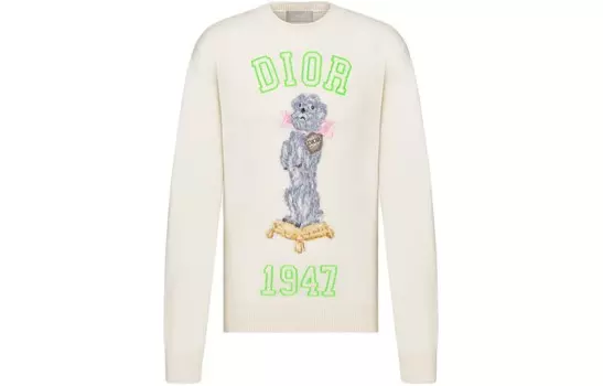 Кашемировый свитер для мужчин, цвет Off White Dior, кремовый