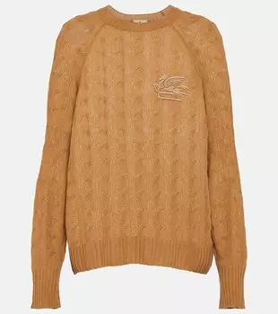 Кашемировый свитер косой вязки ETRO, бежевый