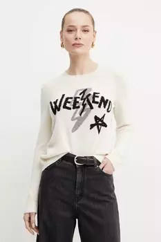 Кашемировый свитер Weekend Max Mara, бежевый