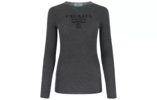 Кашемировый свитер женский серый Prada
