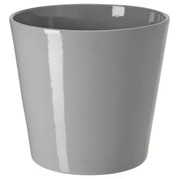 Кашпо для дома/улицы, серое, 19 см, SKOGSVINBR IKEA