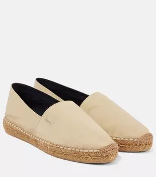 Кассандр эспадрильи из хлопковой габардины Saint Laurent, Biscuit