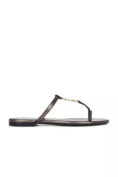 Кассандра плоские шлепанцы Saint Laurent, цвет Metal Brown