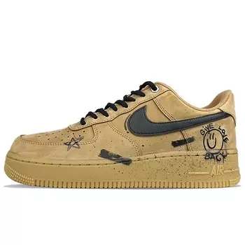 Кастомизированные кроссовки Nike Air Force 1 Skateboard Shoes Unisex, коричневый/черный