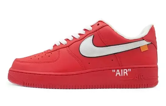 Кастомизированные кроссовки Nike Air Force 1 Skateboard Shoes Women's Low-Top, красный/серый