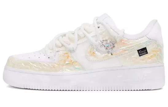 Кастомизированные кроссовки Nike Air Force 1 Skateboard Shoes Women's Low-Top, перламутровый