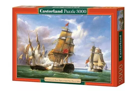 Касторланд, пазл, Бой французских и английских кораблей, 3000 шт. Castorland