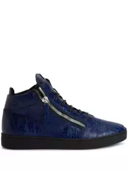 Кеды Kriss с тиснением под крокодила Giuseppe Zanotti, синий