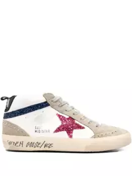 Кеды Mid Star Glitter Star GOLDEN GOOSE, нейтральный