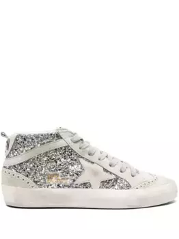 Кеды Mid-Star с блестками GOLDEN GOOSE, серебяный