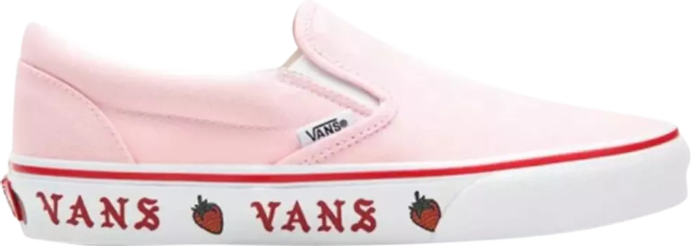 Кеды Vans Classic Slip-On Sidewall Print - Strawberry, розовый