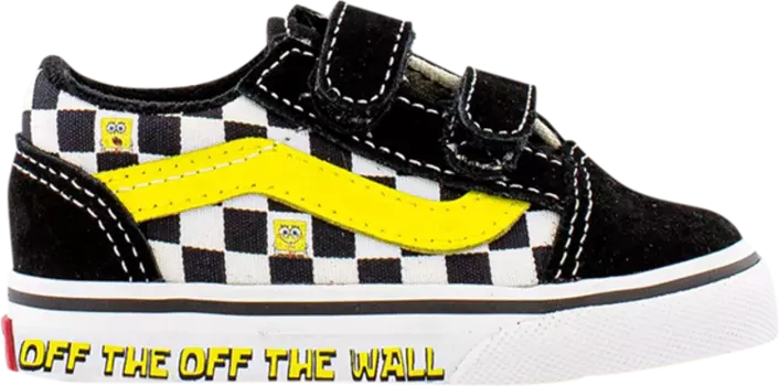 Кеды Vans SpongeBob SquarePants x Old Skool Velcro Toddler Off The Wall, черный