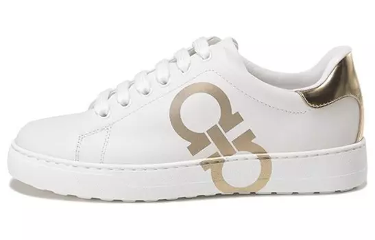 Кеды женские низкие Ferragamo, белый / золотой
