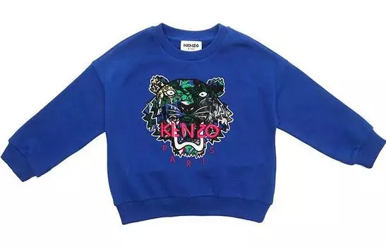 Толстовка детская Kenzo с принтом, синий / черный