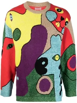 Kenzo джемпер с узором, красный
