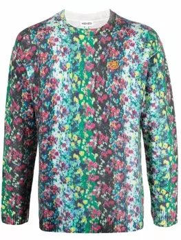 Kenzo джемпер с вышивкой, синий