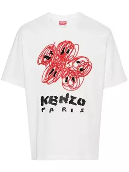 Kenzo футболка Drawn Varsity, белый