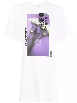 Kenzo футболка с цветочным принтом, белый