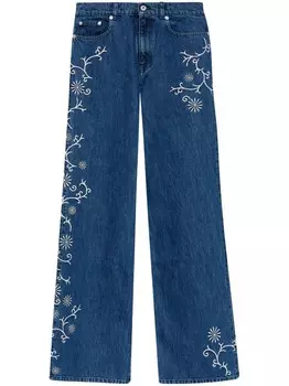 Kenzo хлопковые джинсы широкого кроя, синий