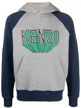 Kenzo худи из джерси с логотипом, синий
