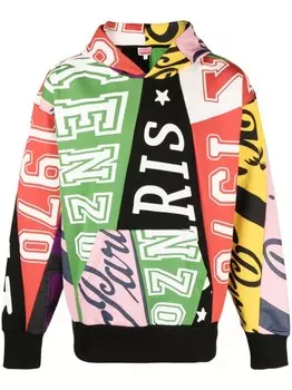 Kenzo худи с принтом, зеленый