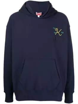 Kenzo худи с вышитым логотипом, синий