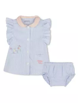 Kenzo Kids платье в полоску, белый