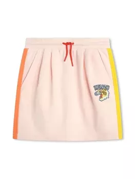 Kenzo Kids юбка Varsity с кулиской и аппликацией Tiger, розовый