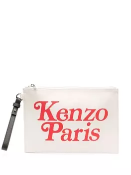 Kenzo клатч с логотипом, белый