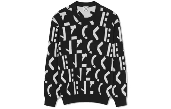 Свитер мужской Kenzo Letter Logo, черный / белый