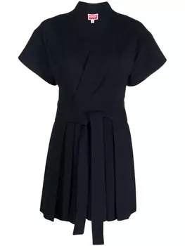Kenzo pleated wrap minidress, синий