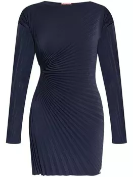 Kenzo плиссированное платье с длинными рукавами, синий