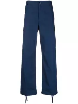 Kenzo прямые брюки карго, синий