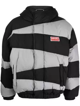 Kenzo пуховик Dazzle Stripe, черный