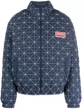 Kenzo пуховик Sashiko Stitch, синий