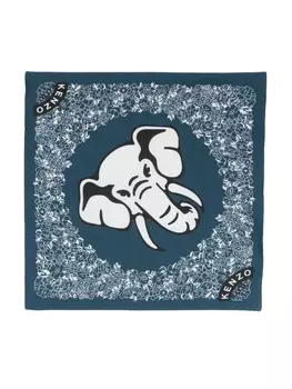 Kenzo шарф с принтом, синий