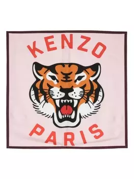Kenzo шелковый платок Lucky Tiger, фиолетовый