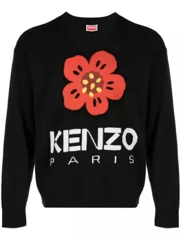Kenzo шерстяной джемпер Boke Flower, черный