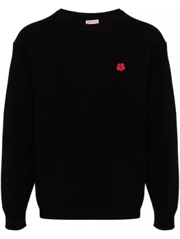 Kenzo шерстяной джемпер с круглым вырезом, черный