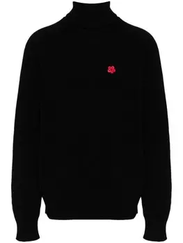 Kenzo шерстяной джемпер с высоким воротником, черный