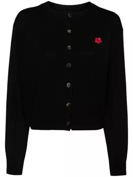Kenzo шерстяной кардиган с нашивкой Boke Flower, черный