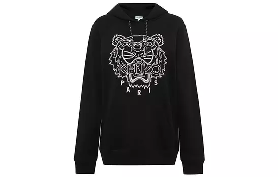 Толстовка женская Kenzo Paris с капюшоном, черный / белый