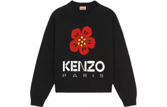 Свитер женский Kenzo Boke Flower-intarsia, черный
