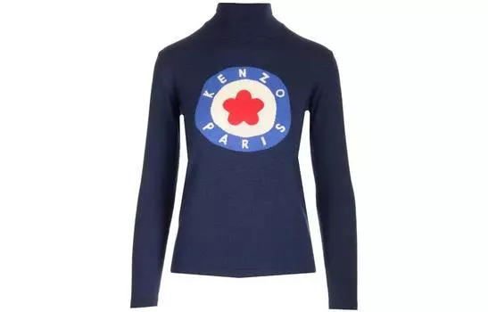Свитер женский Kenzo ntarsia-Knit Logo, синий