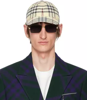 Кепка бежевая в клетку Burberry, Stone