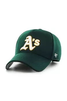 Кепка бренда 47 с козырьком с добавлением хлопка MLB Oakland Athletics 47 Brand, зеленый