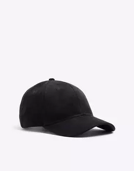 Кепка из замши черного цвета River Island