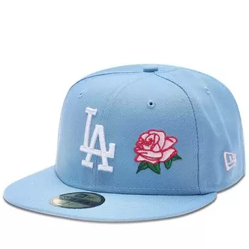 Кепка MLB LOS ANGELES DODGERS ROSE 75TH WORLD SERIES PATCH 59FIFTY CAP New Era, цвет Pastellblau/Gelb