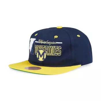 Кепка NCAA UNIVERSITY OF MICHIGAN WOLVERINES VARSITY LETTER SNAPBACK CAP Mitchell And Ness, цвет Blau